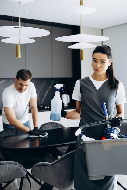 Professional deep cleaning service in action